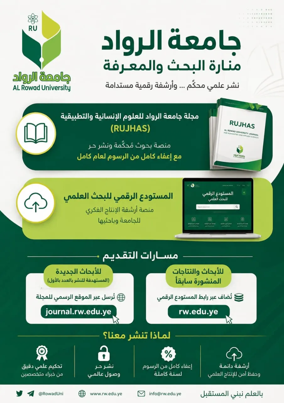 Al-Rawad University officially announces the launch of "Al-Rawad University Journal of Humanities and Applied Sciences"